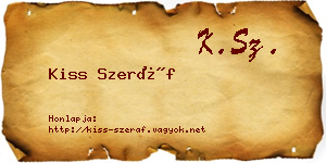 Kiss Szeráf névjegykártya