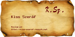 Kiss Szeráf névjegykártya