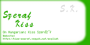 szeraf kiss business card